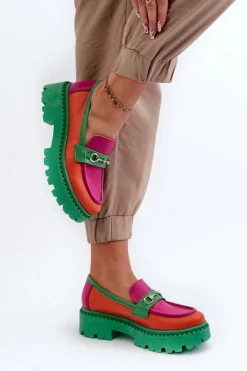 Zazoo Mokasyny Damskie Skórzane*3476 Mokasyny Skórzane Damskie Zielone