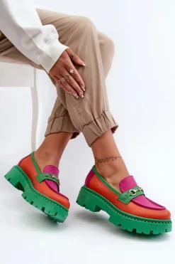 Zazoo Mokasyny Damskie Skórzane*3476 Mokasyny Skórzane Damskie Zielone