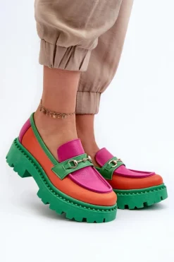 Zazoo Mokasyny Damskie Skórzane*3476 Mokasyny Skórzane Damskie Zielone