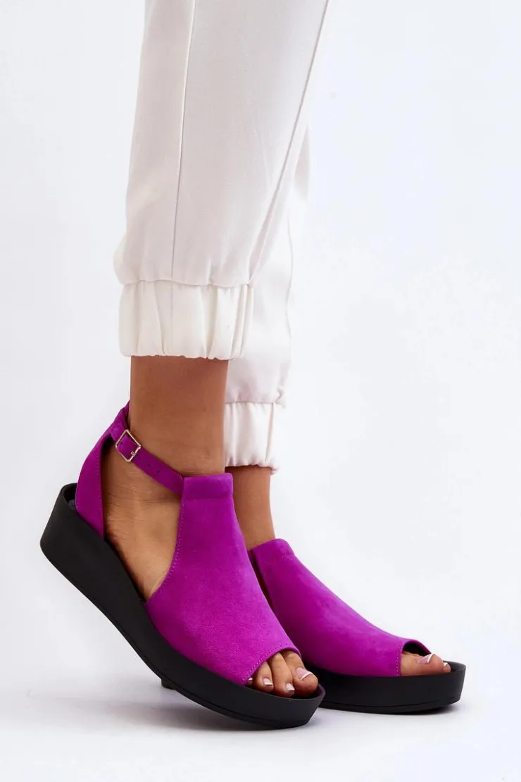 Damskie Zazoo 2914 Sandały Damskie Zamszowe Fuksja