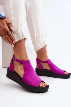 Damskie Zazoo 2914 Sandały Damskie Zamszowe Fuksja
