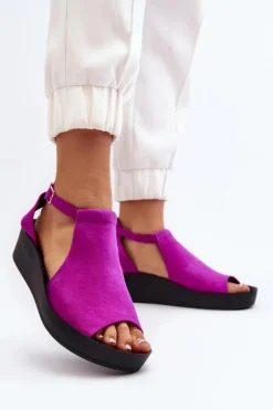 Damskie Zazoo 2914 Sandały Damskie Zamszowe Fuksja