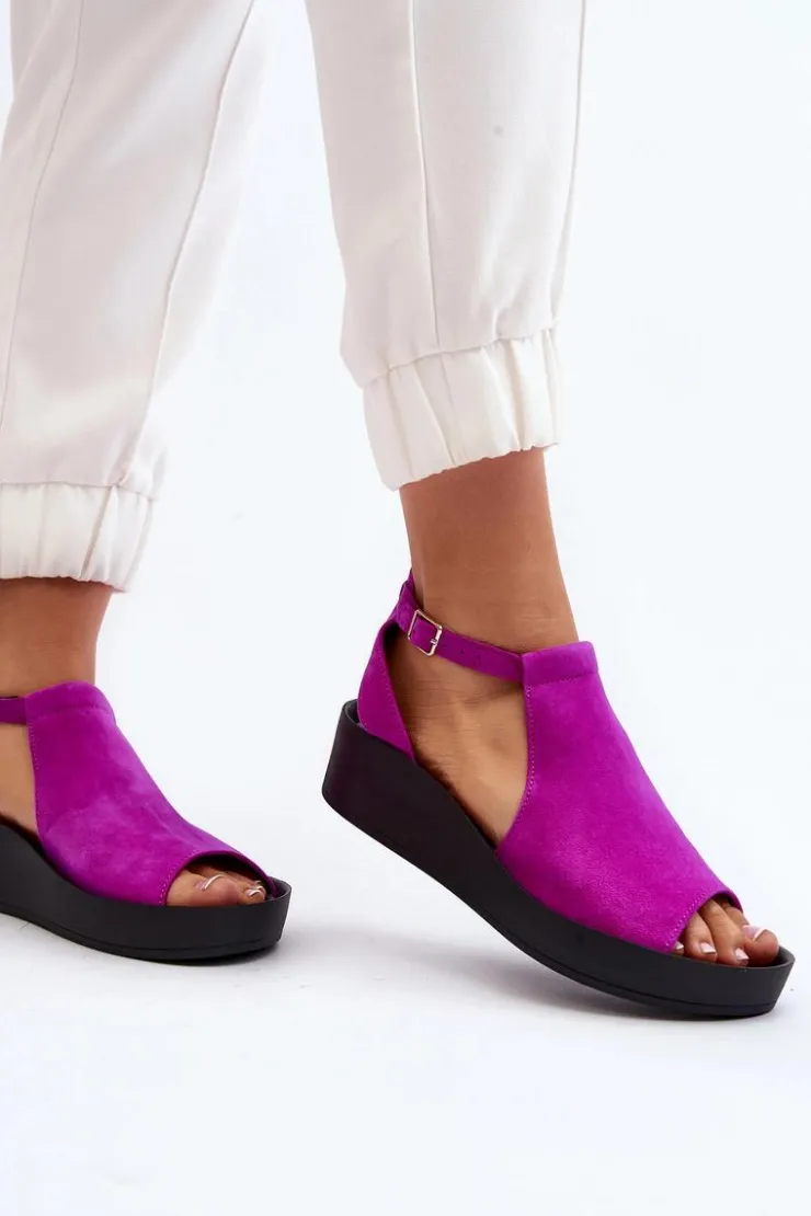 Damskie Zazoo 2914 Sandały Damskie Zamszowe Fuksja