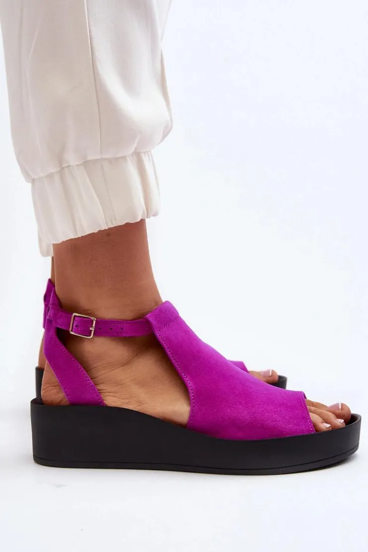 Damskie Zazoo 2914 Sandały Damskie Zamszowe Fuksja