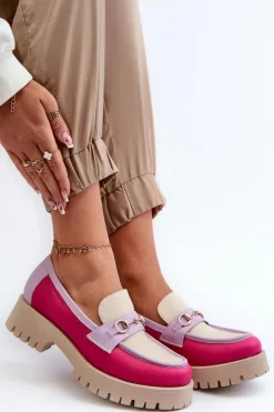 Damskie Zazoo 3475 Skórzane Damskie Mokasyny Beżowe