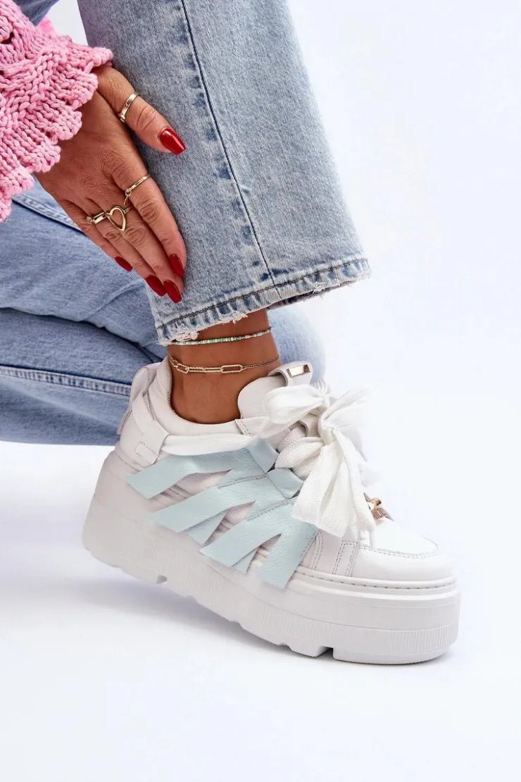 Damskie Zazoo 2F-7033 Sneakersy Na Masywnej Platformie e