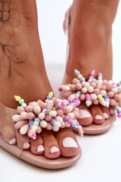 Damskie buty S.Barski Sandały Na Obcasie*Zdobione Modne Sandały Na Słupku Różowe S.Barski MR1037-23